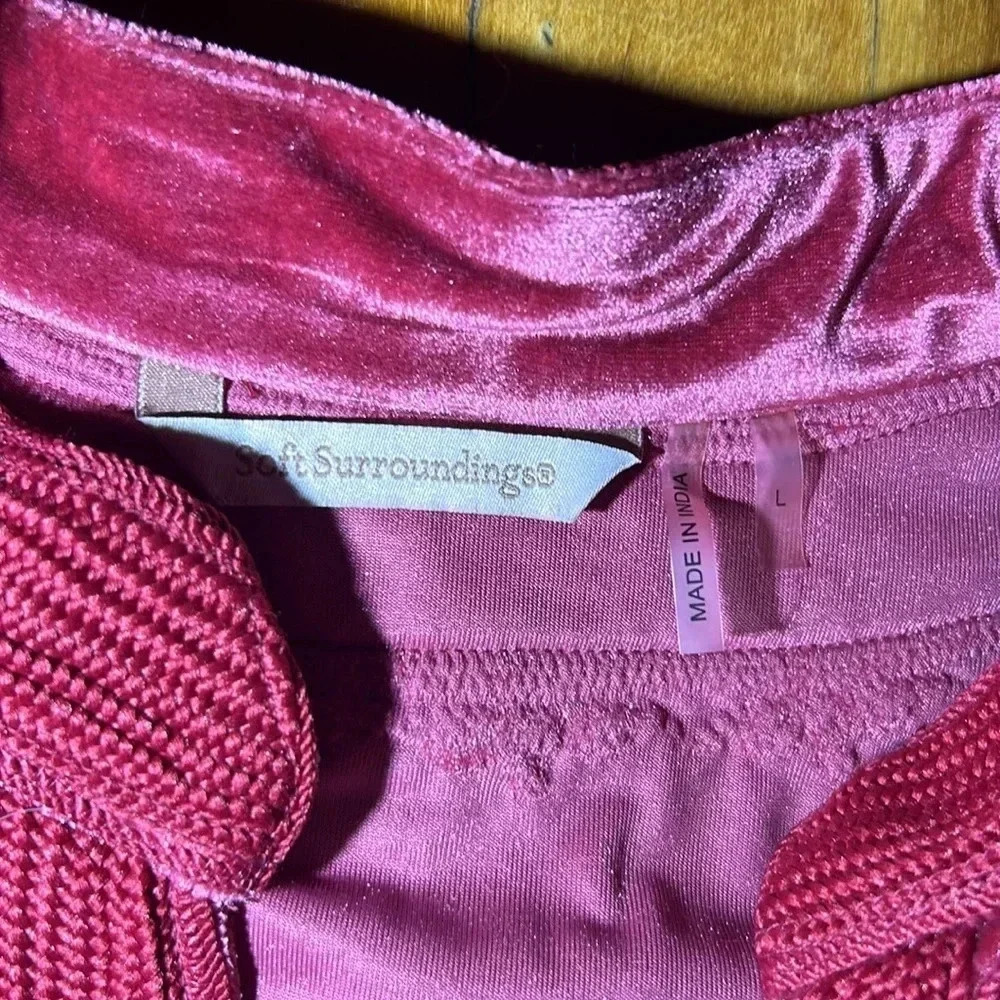 Velvet soft‎ surroundings pink embellished  tunic - Picture 5 of 8